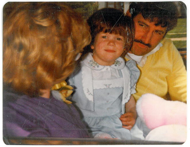 Kat Hurley with her parents