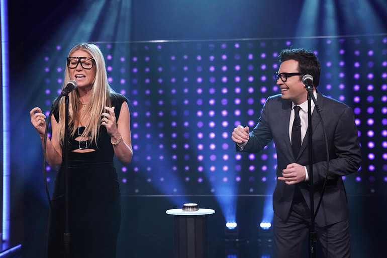 Gwyneth Paltrow and Jimmy Fallon play “Slay it, Don’t Spray It” on the Tonight Show