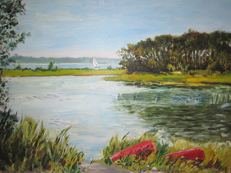 Shelter Island Pond painting by Agnes Bristel