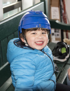 Christopher, age 4, very excited to ice skate