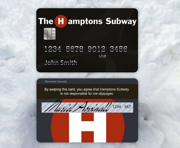Hamptons Subway card absolves the service of responsibility for ice slippage