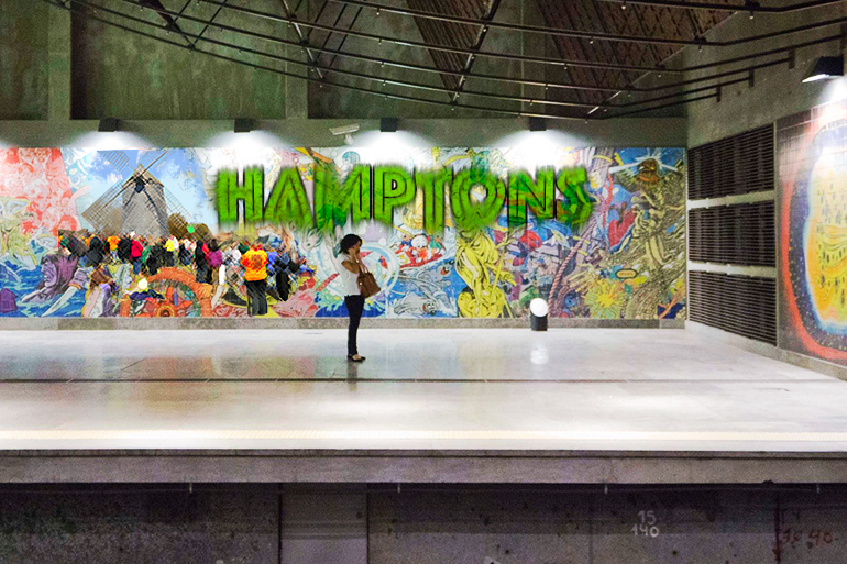 Hamptons Subway graffiti mural
