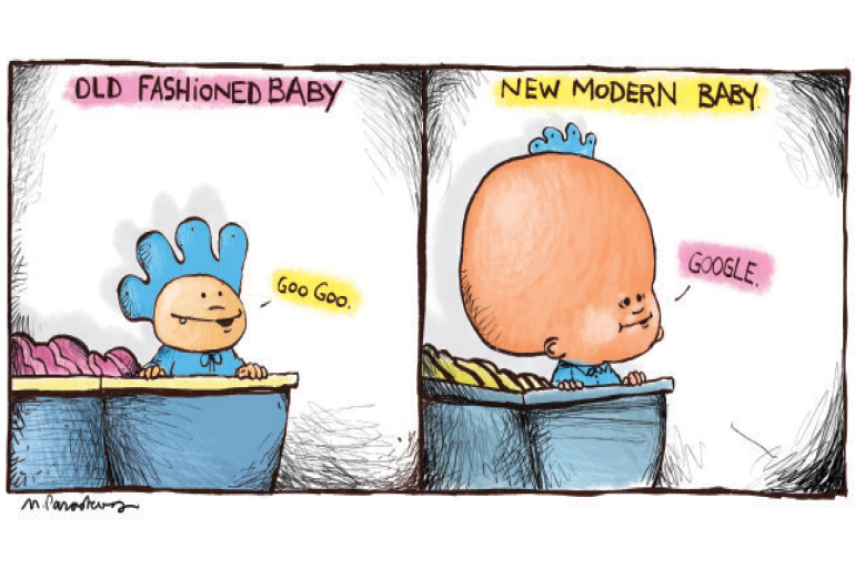 Old fashioned baby cartoon by Mickey Paraskevas