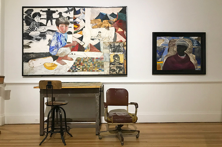 Paton Miller's workspace at Southampton Arts Center's Takeover! exhibition