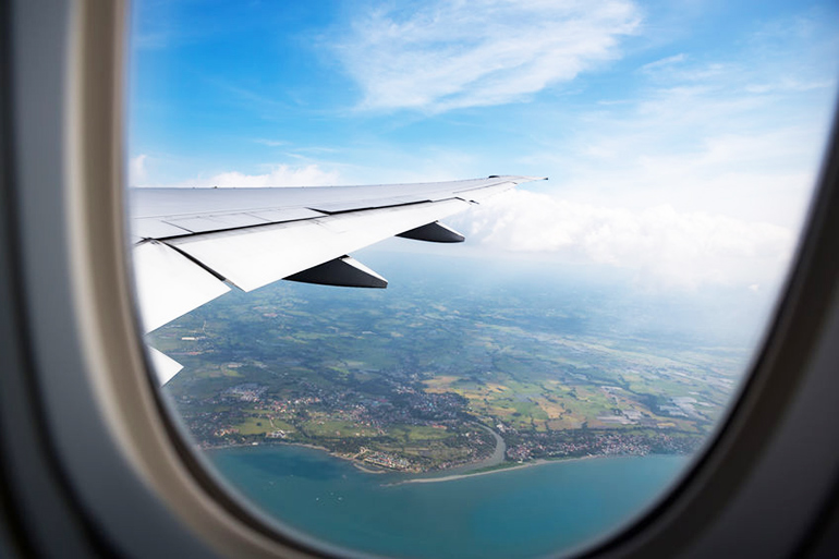 View outside airplane window