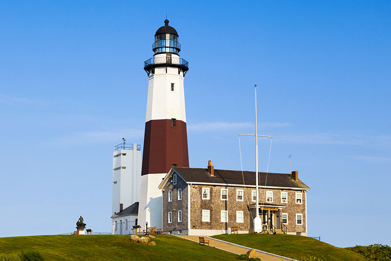 Montauk Point Lighthouse, the oldest lighthouse in New York State. Completed on November 5, 1796. The Montauk Point Lighthouse became a National Historic Landmark in 2012.