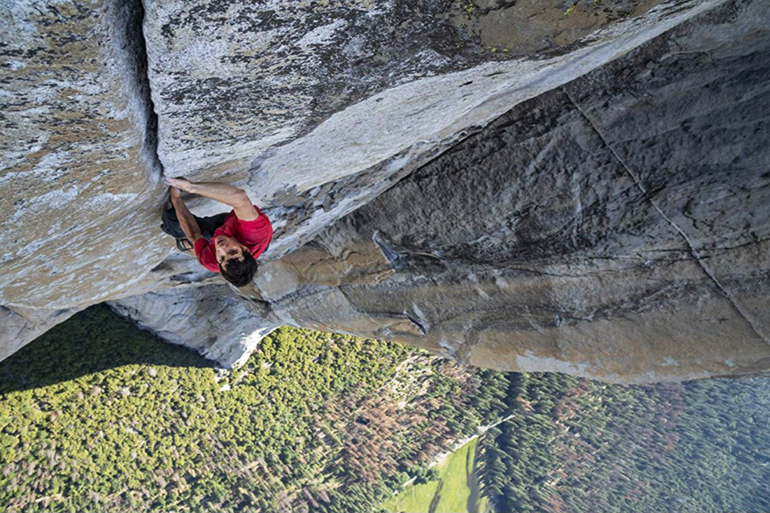 Alex Honnold climbing El Capitan in "Free Solo"