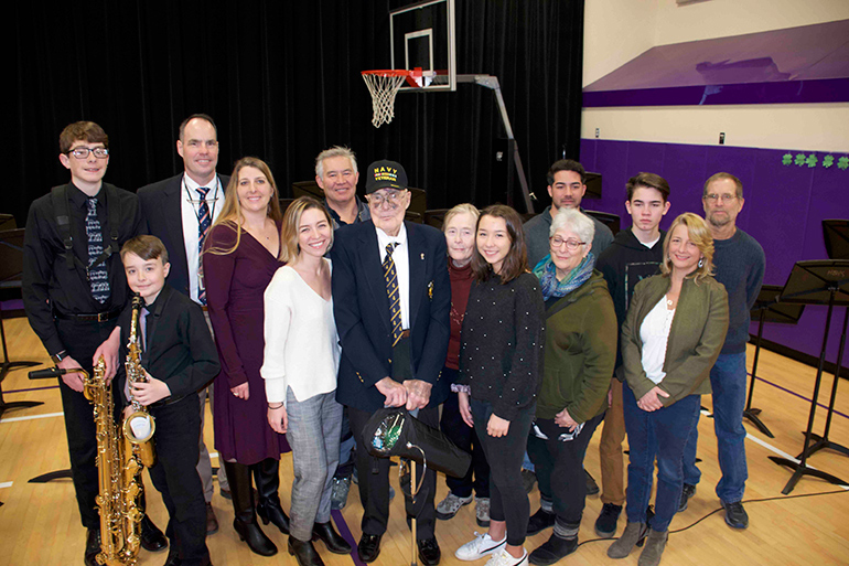 George Luce is honored at Hampton Bays Elementary School