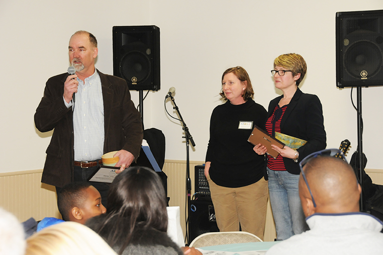 East Hampton Town Supervisor Peter Van Scoyoc, Project MOST Executive Director Rebecca Morgan Taylor, East Hampton Town Board member Kathee Burke Gonzalez, Photo: Richard Lewin Photography