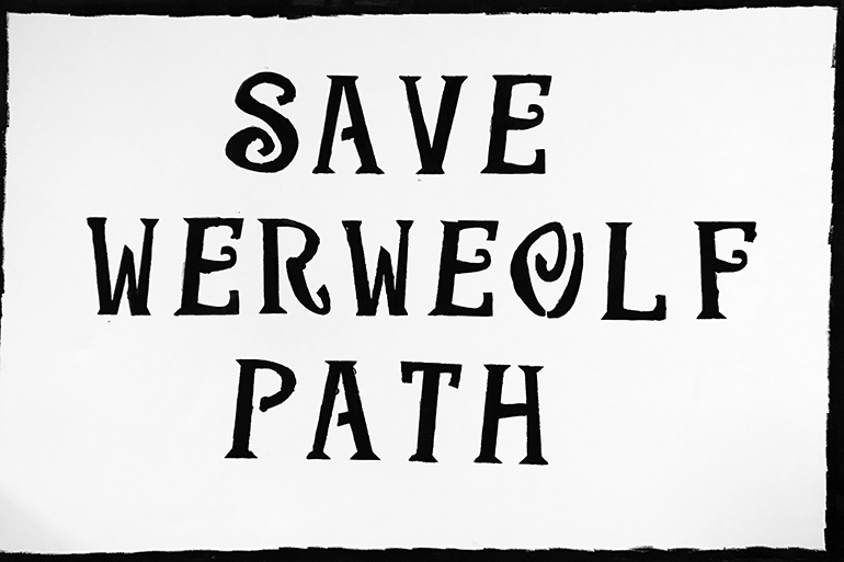 Save Wereweolf Path sign misspelled