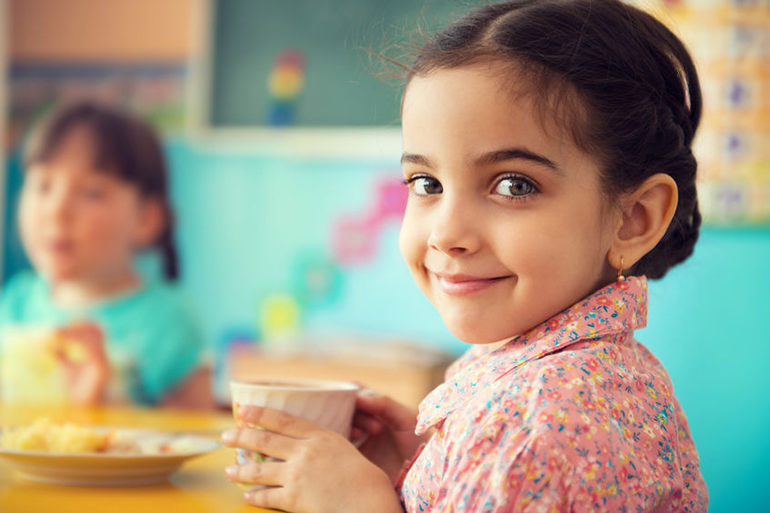 Smug preschool girl