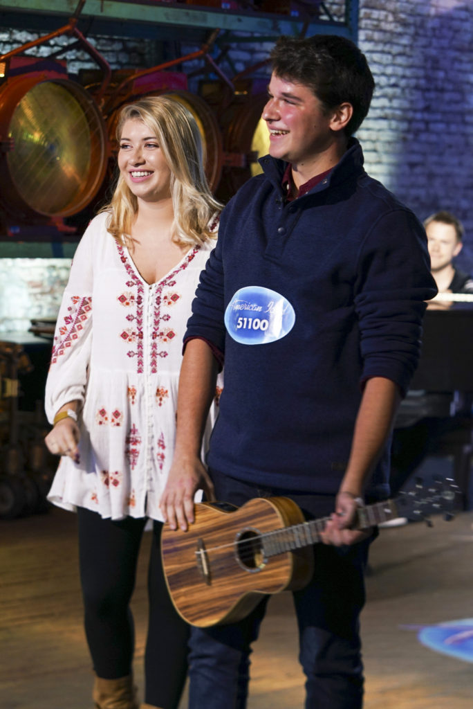 Christiaan Padavan introducing his girlfriend Victoria Ziccardi to the "American Idol" judges, Photo: Nicole Rivelli/ABC