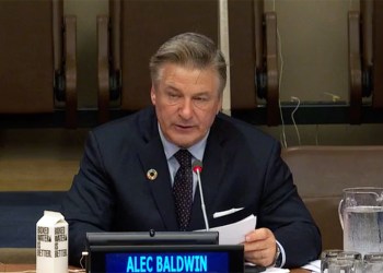 Alec Baldwin speaks at the UN