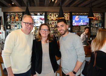 Union Burger Bar's Ian Duke with Claudio's GM Lara Pizzanelli and Southampton Social Club's Chris Cappiello
