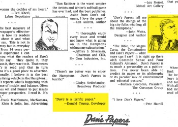 Trump praised Dan's Papers in Listen to What They're Saying About Dan's Papers from our June 17, 1994 issue