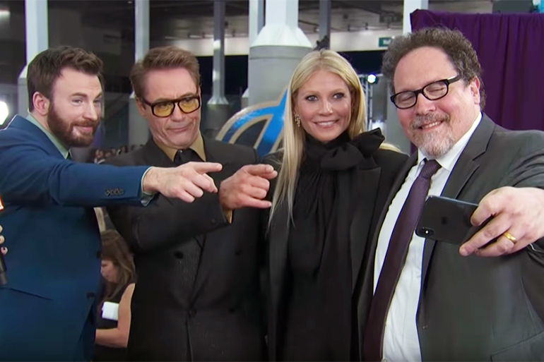 Chris Evans, Robert Downey Jr., Gwyneth Paltrow and Jon Favreau at the Avengers: Endgame World Premiere