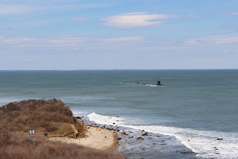 Hamptons Police Department submarine spotted off Montauk, April 2019