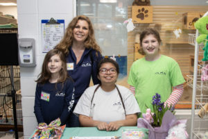 Ashley, age 9, Dawn Fallo-Volunteer, Liz Martinez-Volunteer, Marin, age 9