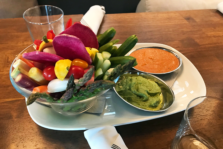 Beautiful veggie platter at The Preston House & Hotel