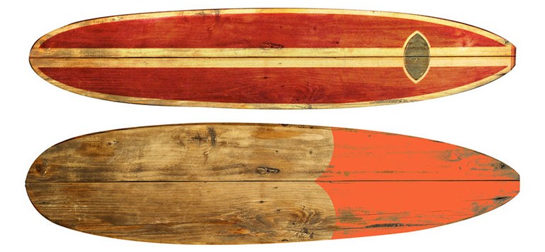 Vintage wooden surfboards