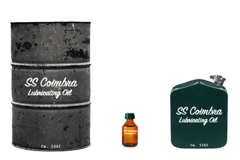 Vintage Coimbra Oil packaging specs
