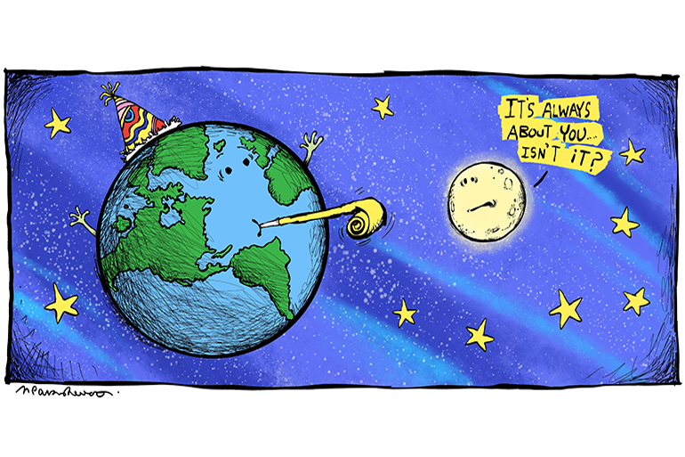 Earth Day cartoon by Mickey Paraskevas
