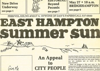 East Hampton Summer Sun newspaper cover from May 4, 1979 (cropped)