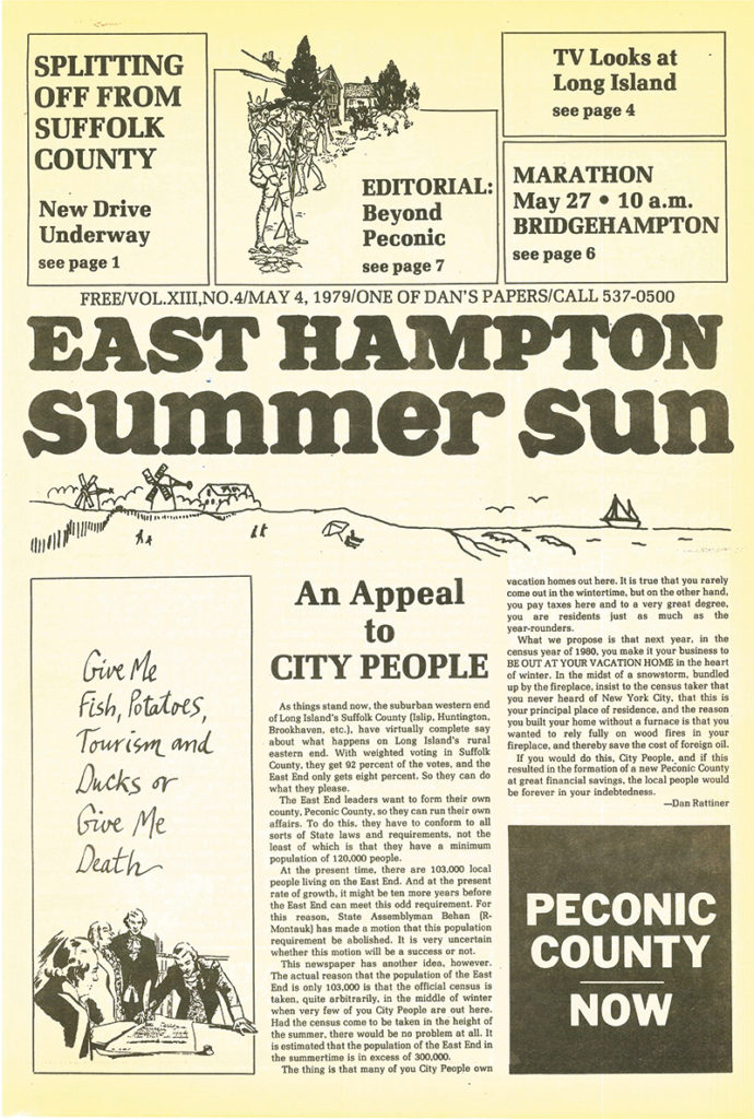 East Hampton Summer Sun newspaper cover from May 4, 1979