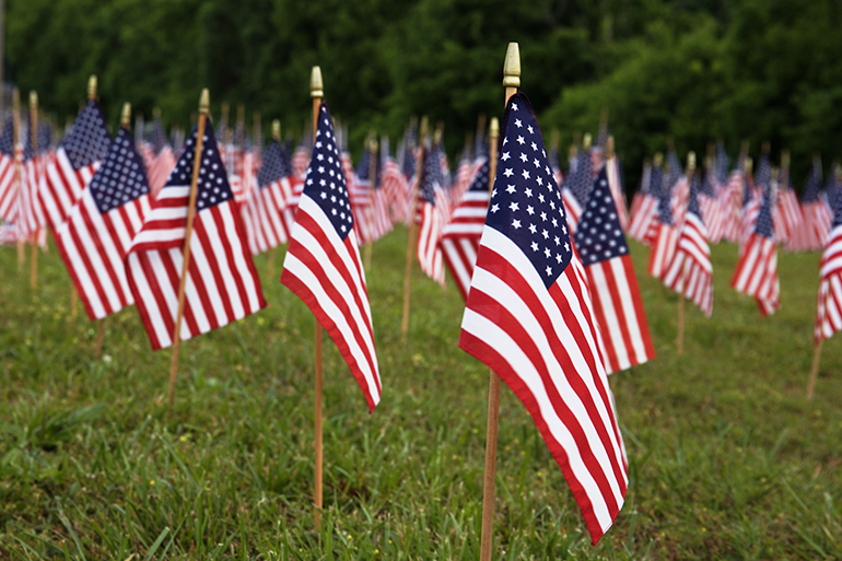 American flags