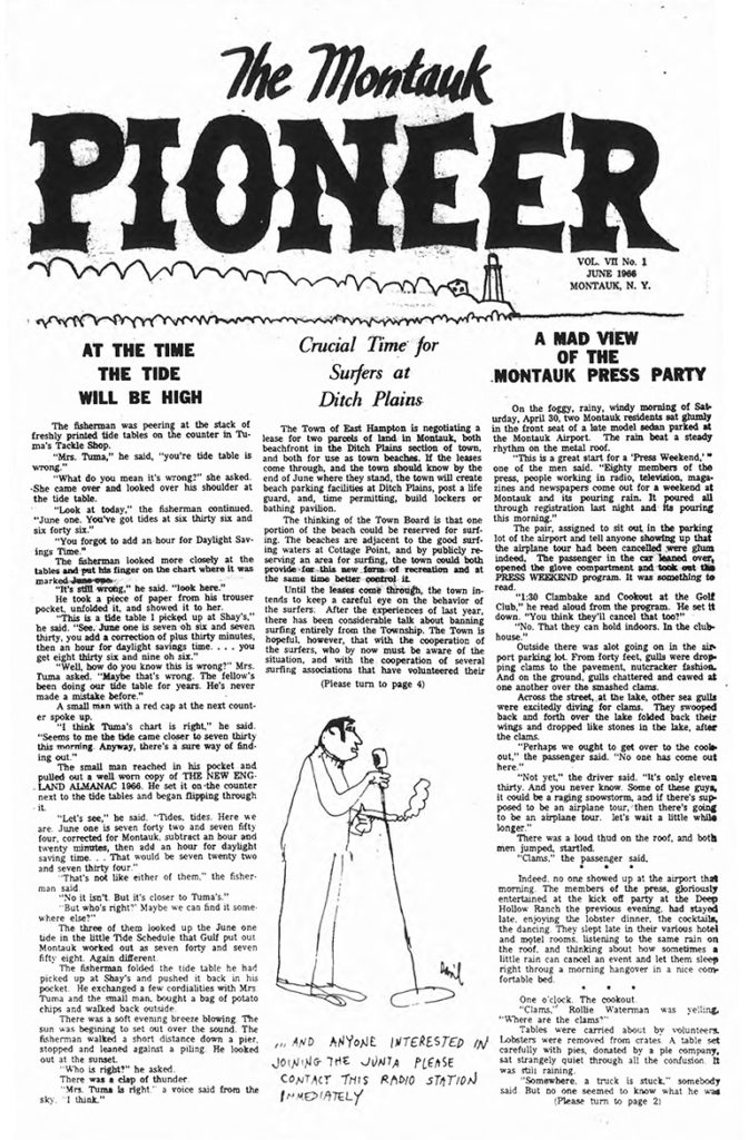 June 1966 Montauk Pioneer cover