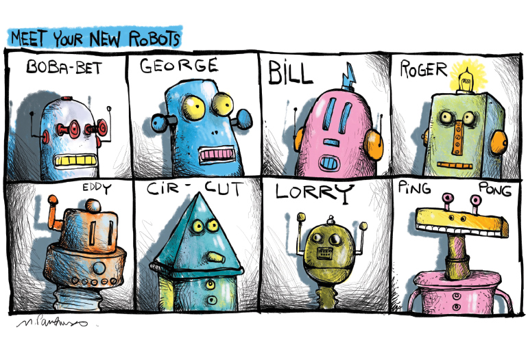 New robots cartoon by Mickey Paraskevas
