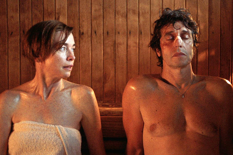 Julianne Nicholson and Diego Peretti in "Initials SG"