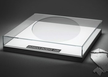 Empty Dongan Patent case at East End Archive Museum