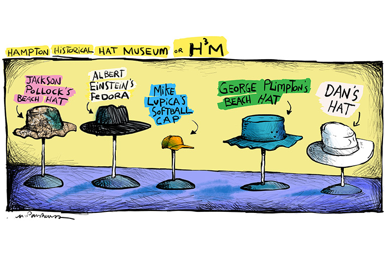 Hamptons Hat Museum cartoon by Mickey Paraskevas