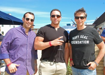 Navy SEAL Tony Repinski (center) will speak at Navy Beach on Saturday