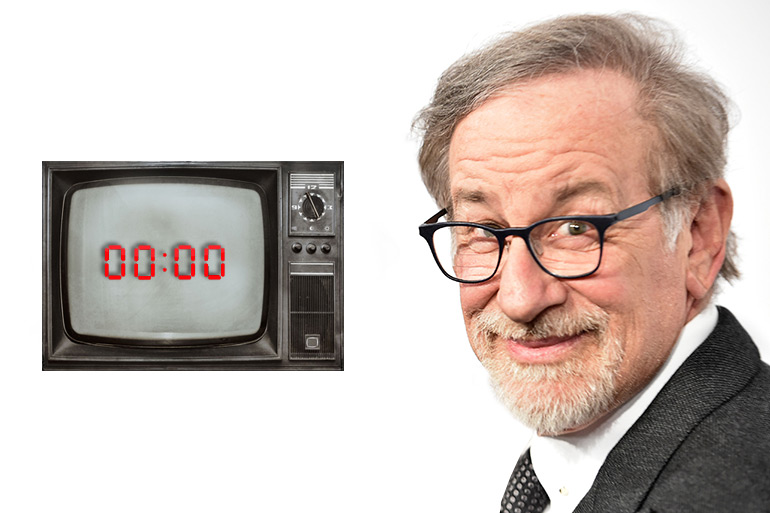 Steven Spielberg on white with countdown TV