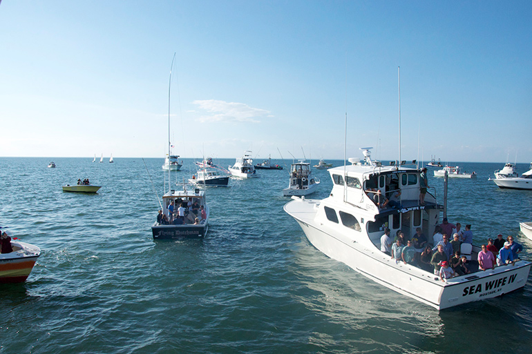 Blessing of the Fleet boats set off to sea