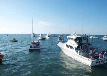 Blessing of the Fleet boats set off to sea