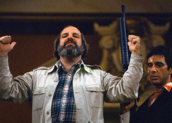 Brian De Palma and Al Pacino on the set of 