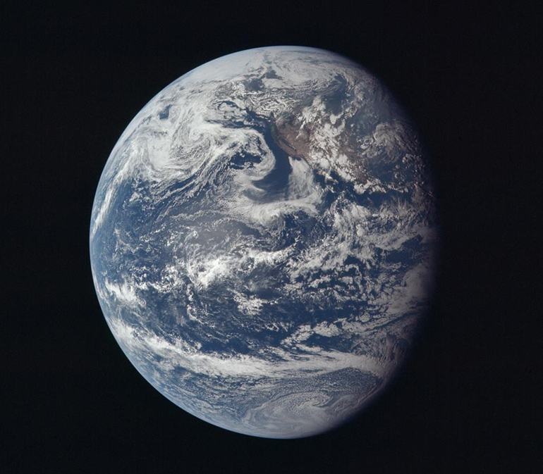 Earth from the Moon as seen by the Apollo 11 crew