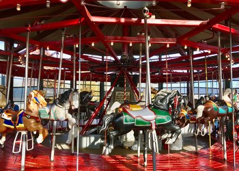 Antique carousel in Greenport's Mitchell Park