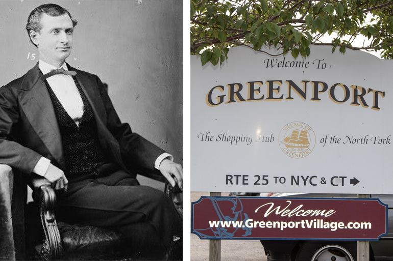 Henry Reeves and Greenport sign