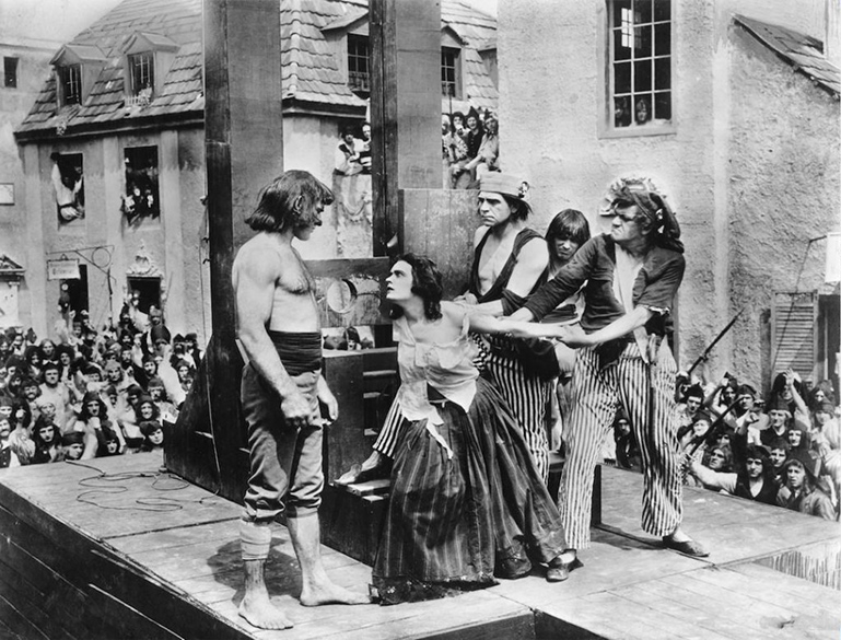 Pola Negri on the guillotine in 1919's "Madame DuBarry," the most popular of Lubitsch's historical German spectacles