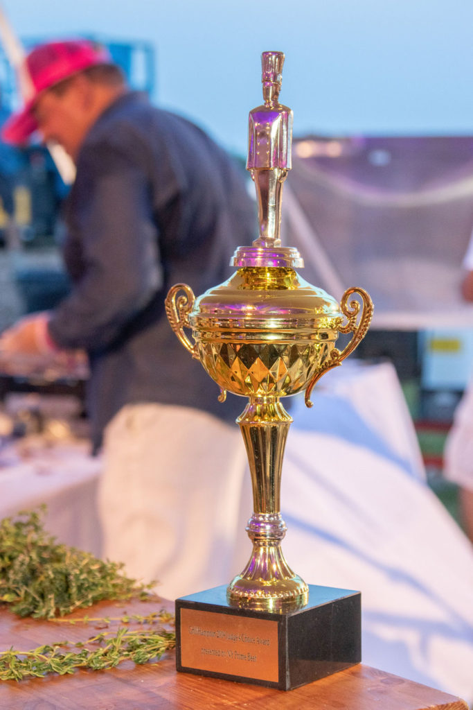 Peter Ambrose displays his trophy from GrillHampton