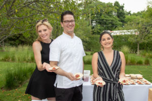 Dakota Kalbacher of Nest Seekers and Calissa, Executive Chef Rodney Sterling of Calissa, Emily Kessler-Events Director at Calissa presented tuna crudo
