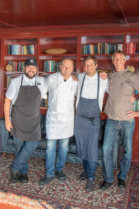 Chef Bruce Miller of PORT, Chef Franklin Becker-Consulting Chef at Claudio’s, Chef Wolfgang Ban of Anker, Kevin Cicotte-Catering chef at The Frisky Oyster