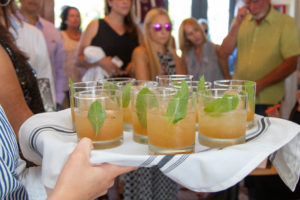 Guests are greeted with a specialty cocktail