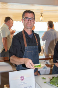 Chef Noah Schwartz with appetizer