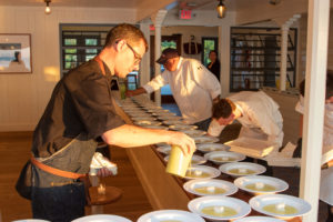 Chef Noah Schwartz helps prepare second dish