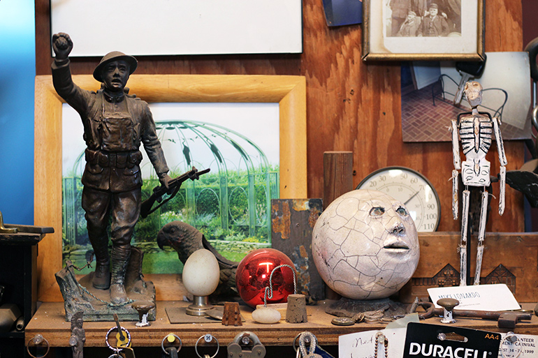Items from John Battle's extensive collection of objects